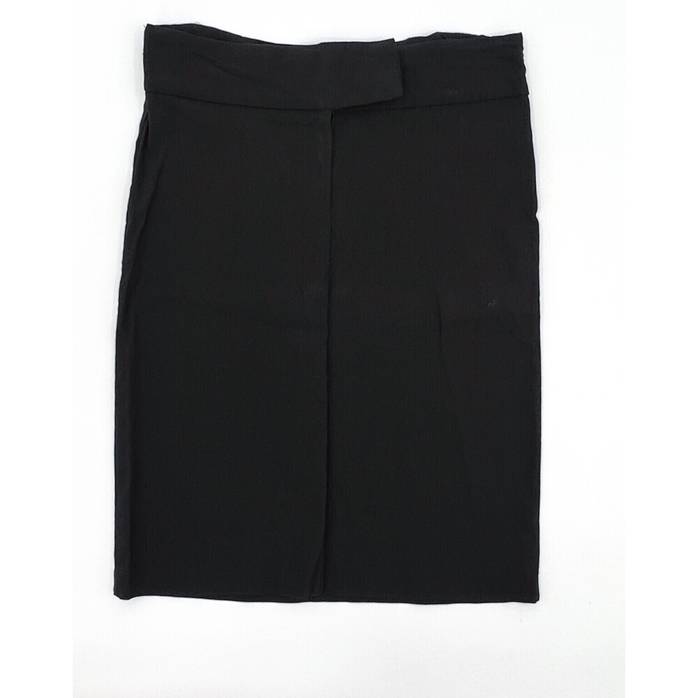 VINTAGE A'gaci Too Skirt Womens Medium Black A-Line Button Knee Length Business